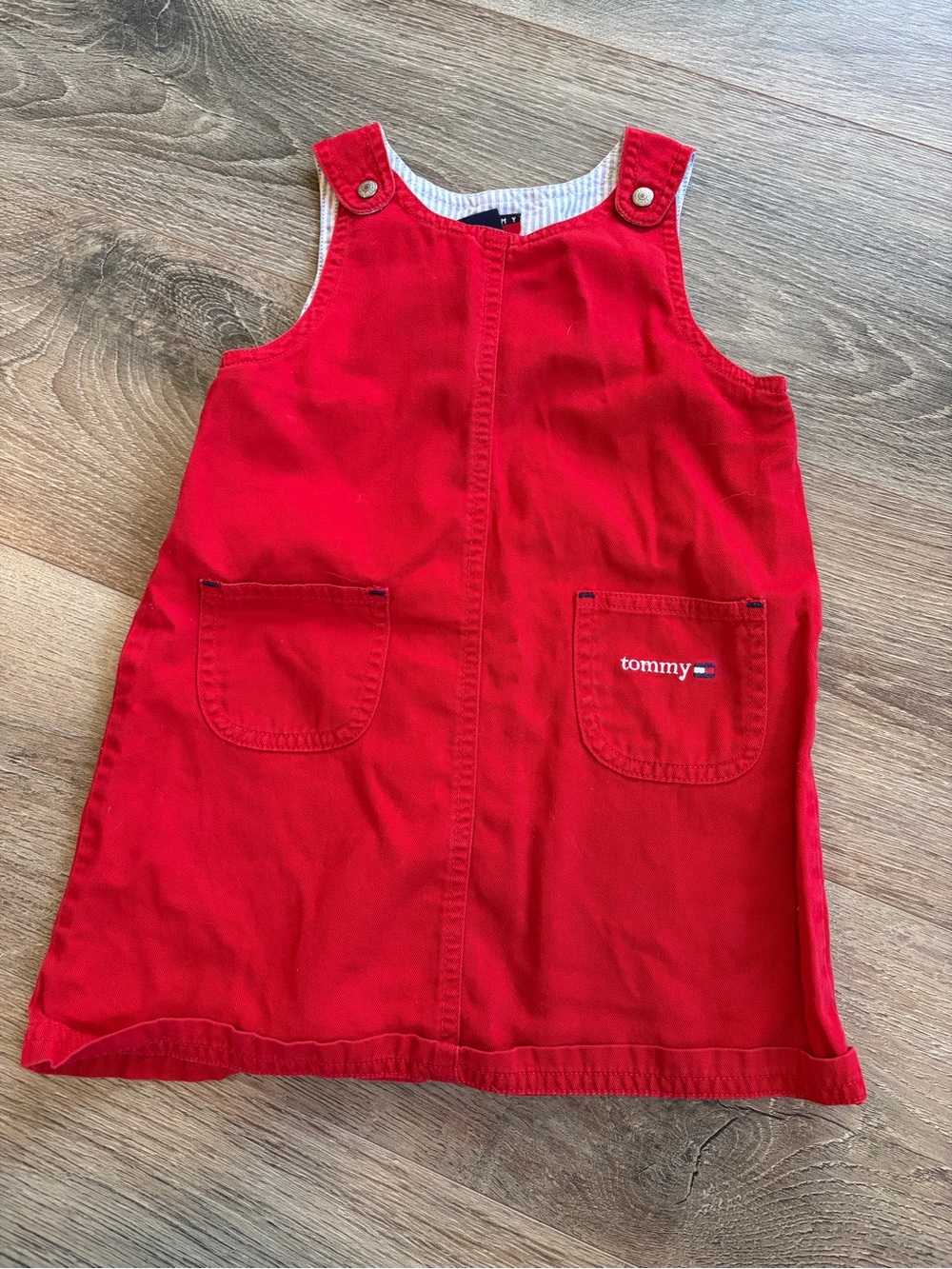 Tommy Hilfiger Bright Red Girls' Pinafore Skirt Dress